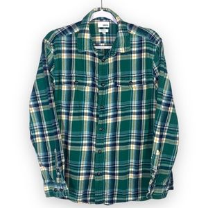 Sonoma Modern Fit Green Plaid Long Sleeve Button Down Size Large